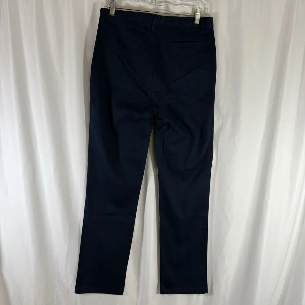 New Old Navy Pants Boys 18 Navy Blue Flat Front Cotton Blend Adjustable
